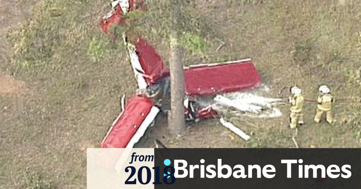 Light plane crashes after clipping tree on property northwest of Brisbane